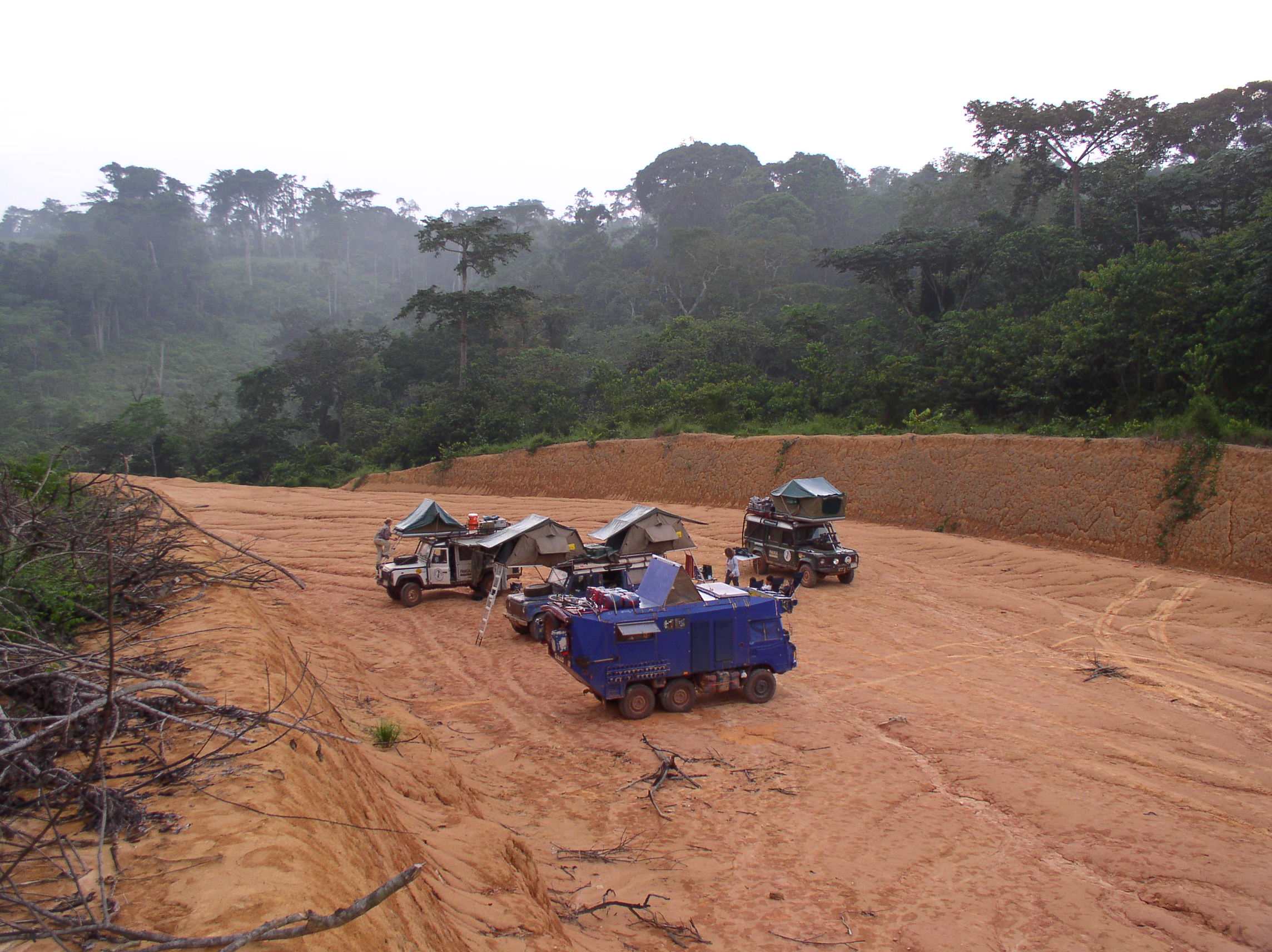 Group camping in Congo