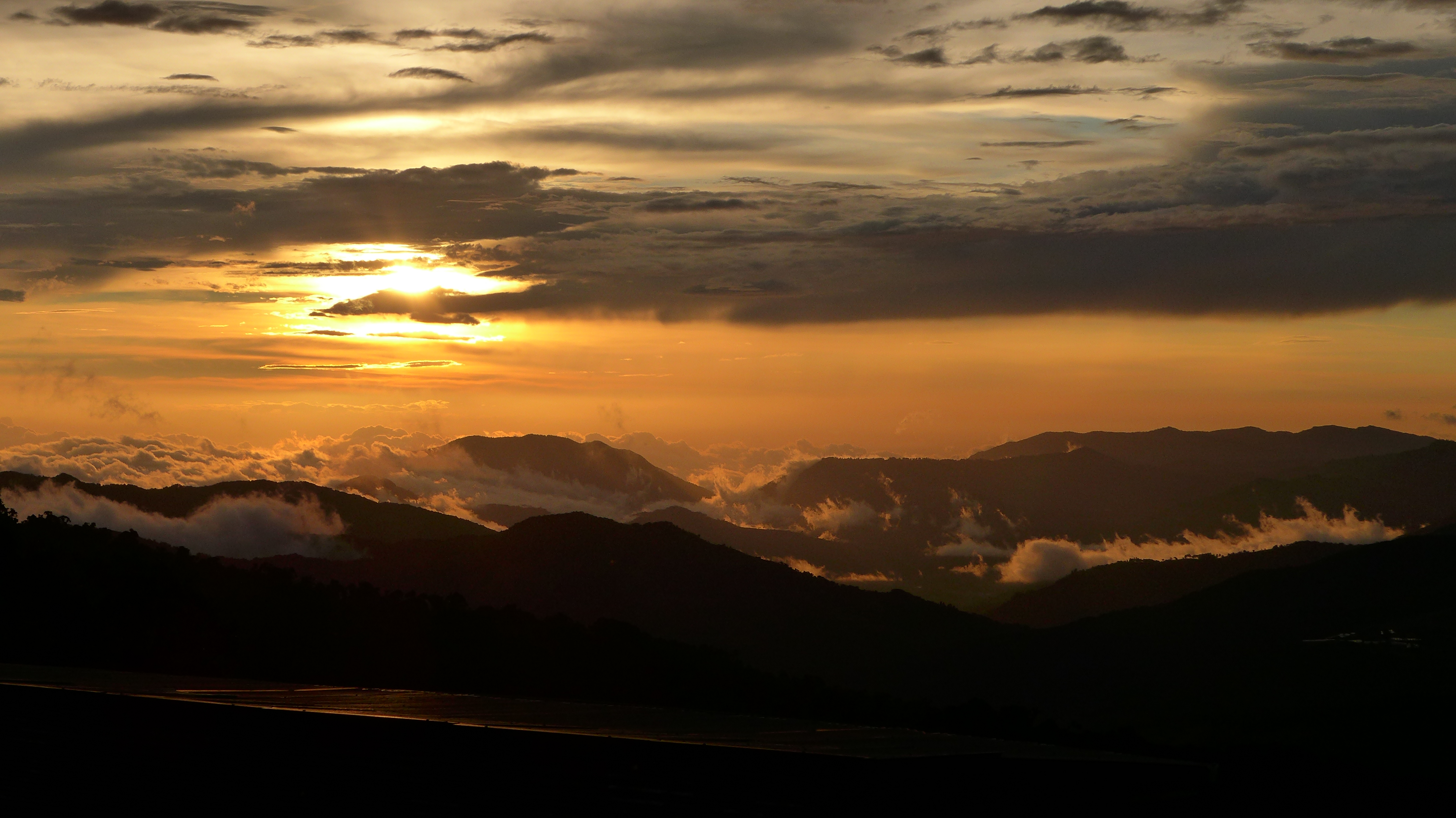 Sunset over mountains